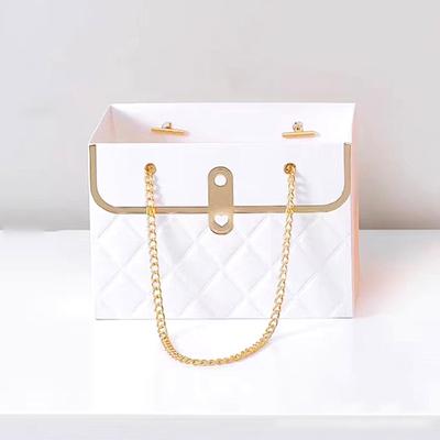 1PC Beautiful Metal Chain Flower Box Bouquet Storage Bucket Paper Mother's Day Wedding Fashion