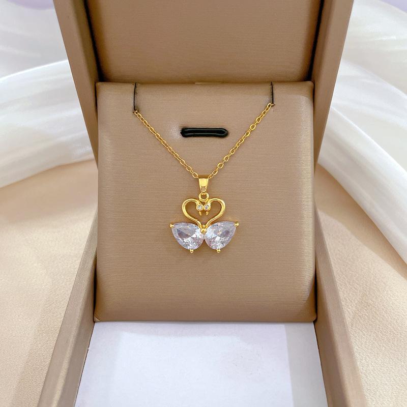 Micro-Setting Temperament Light Luxury Full Of Diamonds Real Gold Exquisite Micro-Setting Necklace Women'S Fashion Trend Collarbone Chain