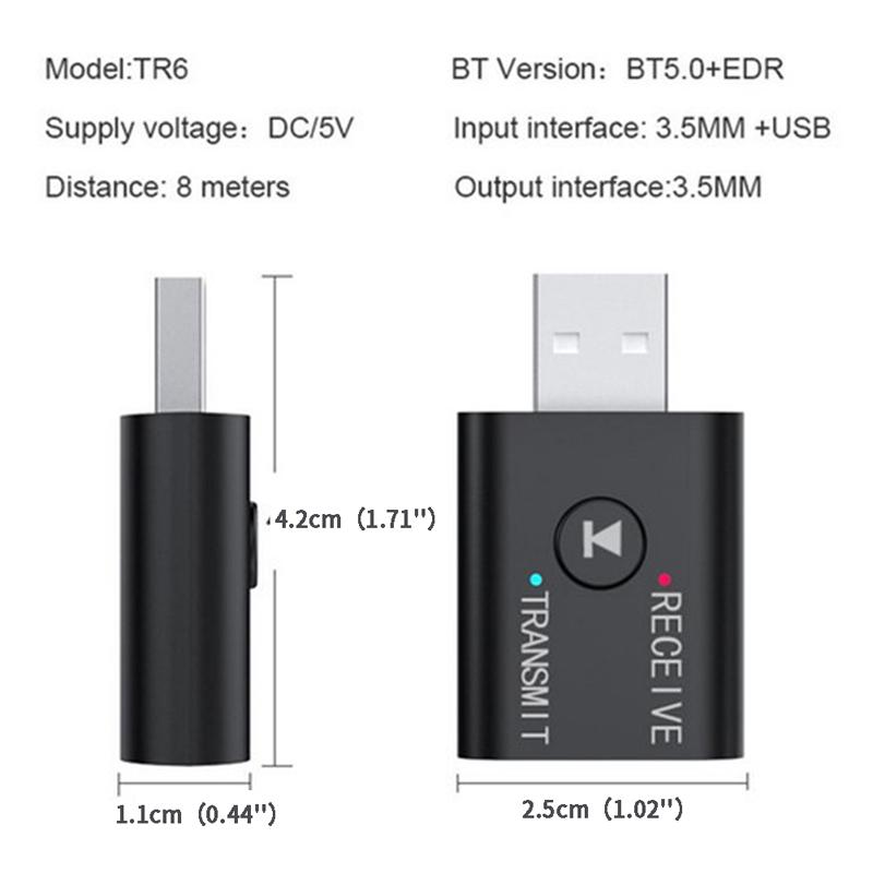 Adaptor Bluetooth fără fir USB Transmițător 5.0 Bluetooth pentru computer, televizor, laptop