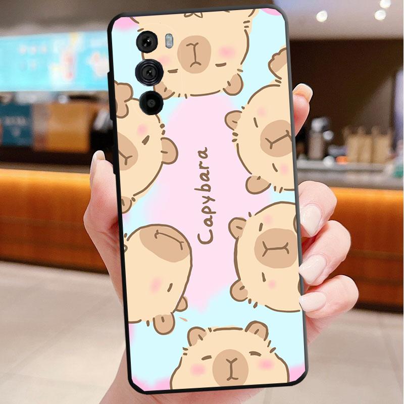 Cute Capybara Phone Case For Motorola Edge 50 40 Pro 50 40 30 Ultra Neo Fusion Moto G Play G Stylus G Power G 5G
