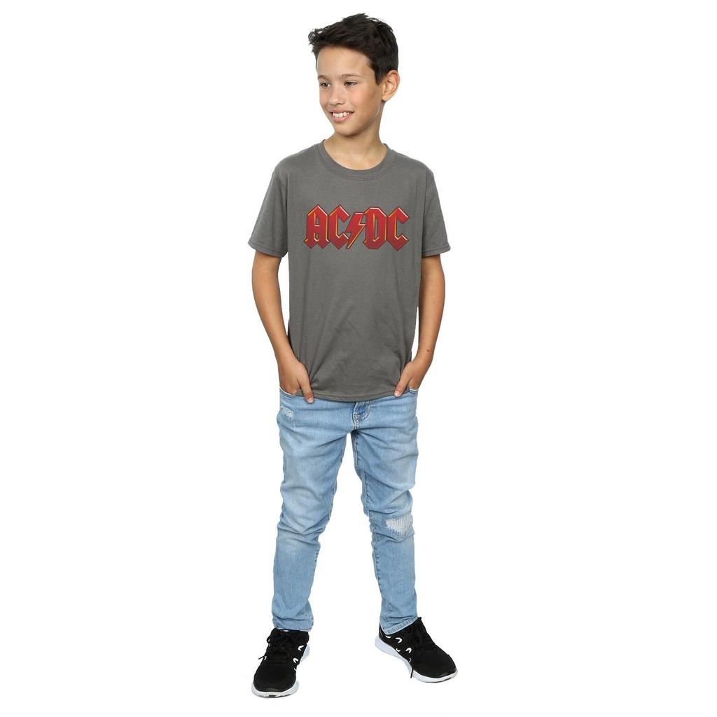 AC/DC Camiseta masculina com logotipo vermelho escuro