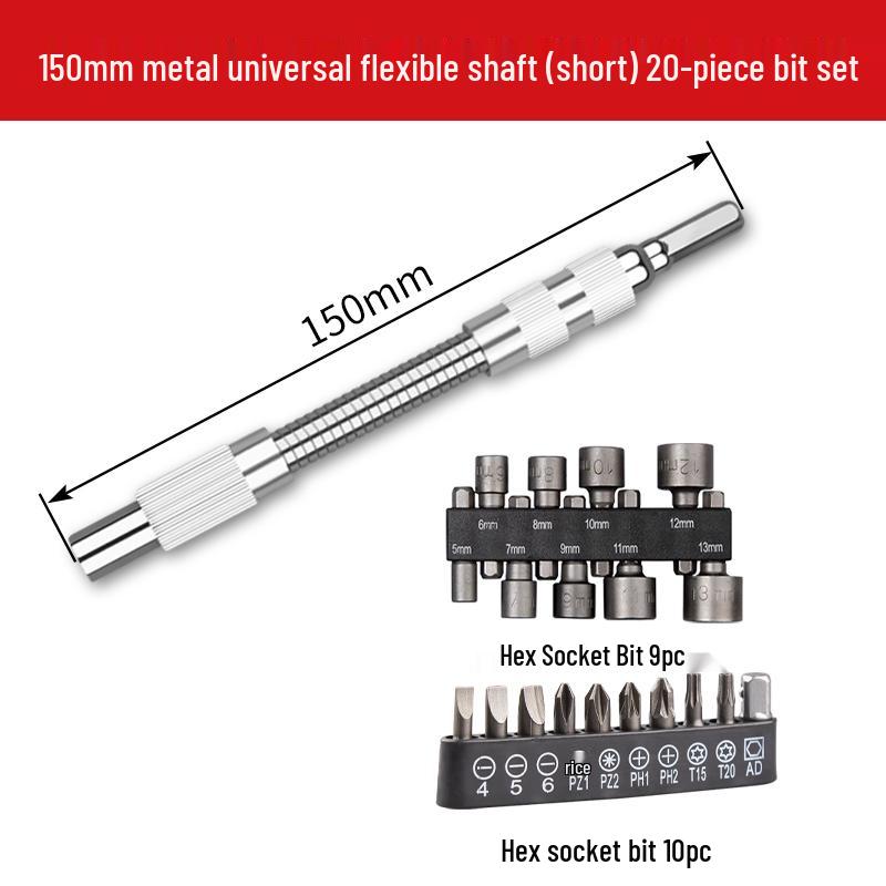 Universal Swivel Joint for Electric Drill and Screwdriver - Flexible Shaft Adapter with Conversion Head