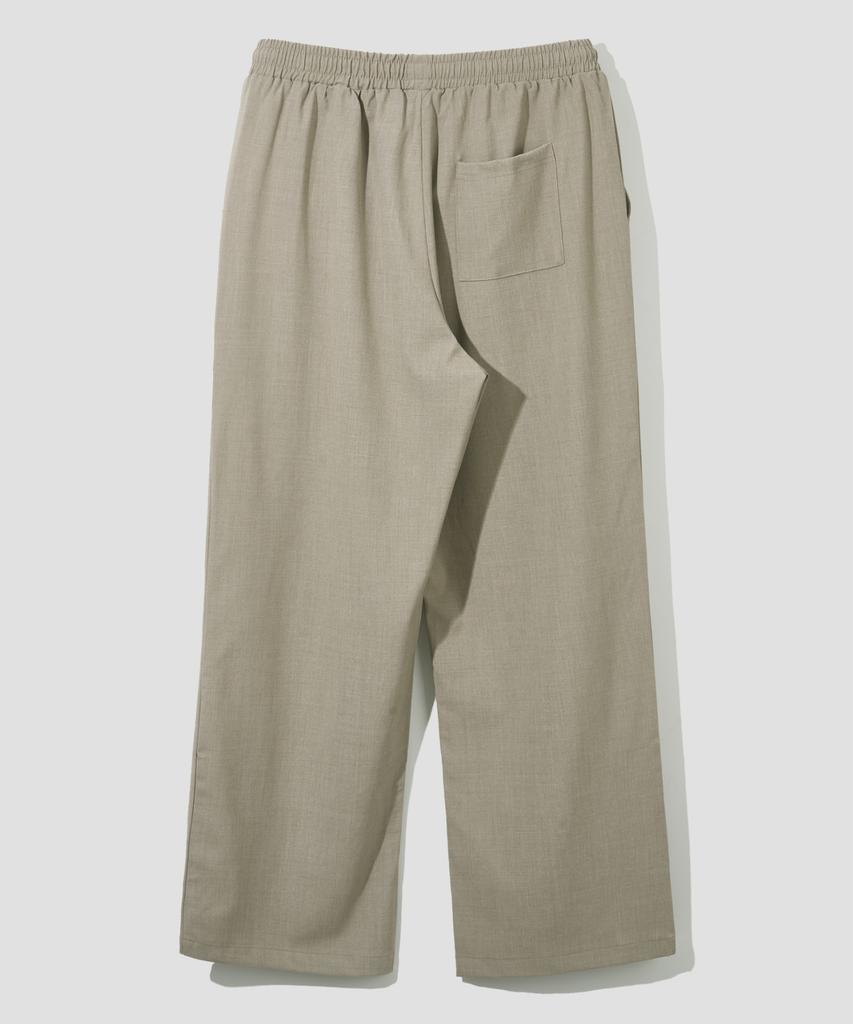 AGOD Wide Elastic Waist Slacks [Beige]