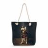 Multifunctional Dog Printed Thick Rope Shoulder Beach Bag Casual Large Capacity Handbag 7620