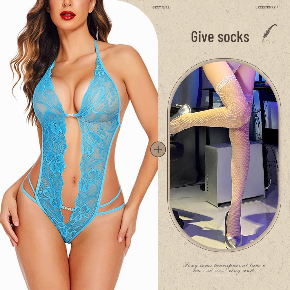 European & American Alluring See-Through Backless Lace-Up Shaping Lingerie