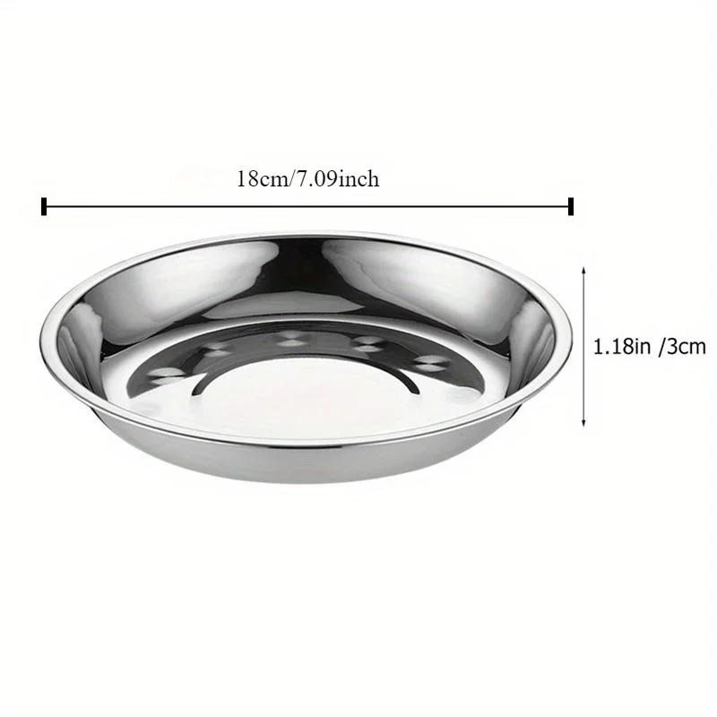 8 stk Rustfritt Stål Runde Tallerkener Runde Middagstallerkener Grillbrett Matserveringstallerkener Fat Tallerken Grillbrett Fat Tallerken