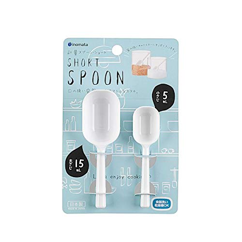 Inomata Chemical Co., Ltd. Measuring Spoon Short White Tablespoon & Teaspoon Set
