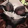 Lace Comfortable Ladies With Steel Ring Gathered Bra Briefs Underwear Set