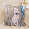 I-Ichinose Asuna Blue A-Archive Cushion Cover Silky Short Plush Invisible Zipper Dustproof Sofa Pillow Case For Home Decor