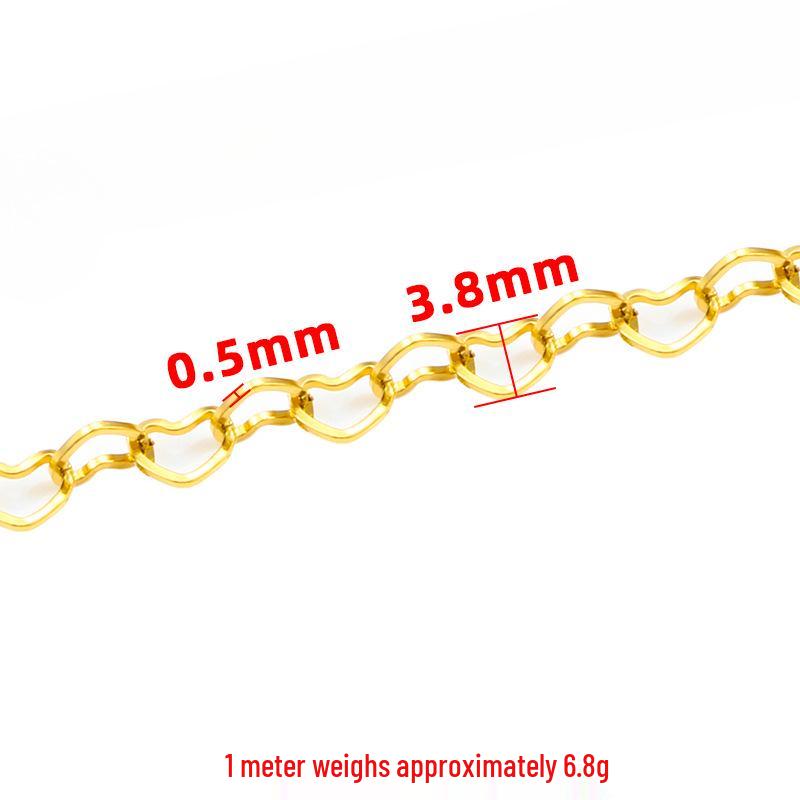 Gold Plated Stainless Steel Heart Chain Bracelet/Necklace Jewelry Accessory