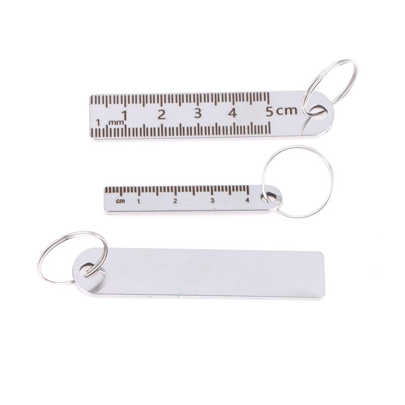 1PCS Stainless Steel Mini Ruler With Keychain - Measuring Tool For Office And School Supplies (Anti-Loss Measuring Ruler)