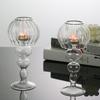 European Retro Glass Candle Holder Transparent Umbrella Shaped Romantic Candlelight Candle Holder Creative Furniture Room Decor