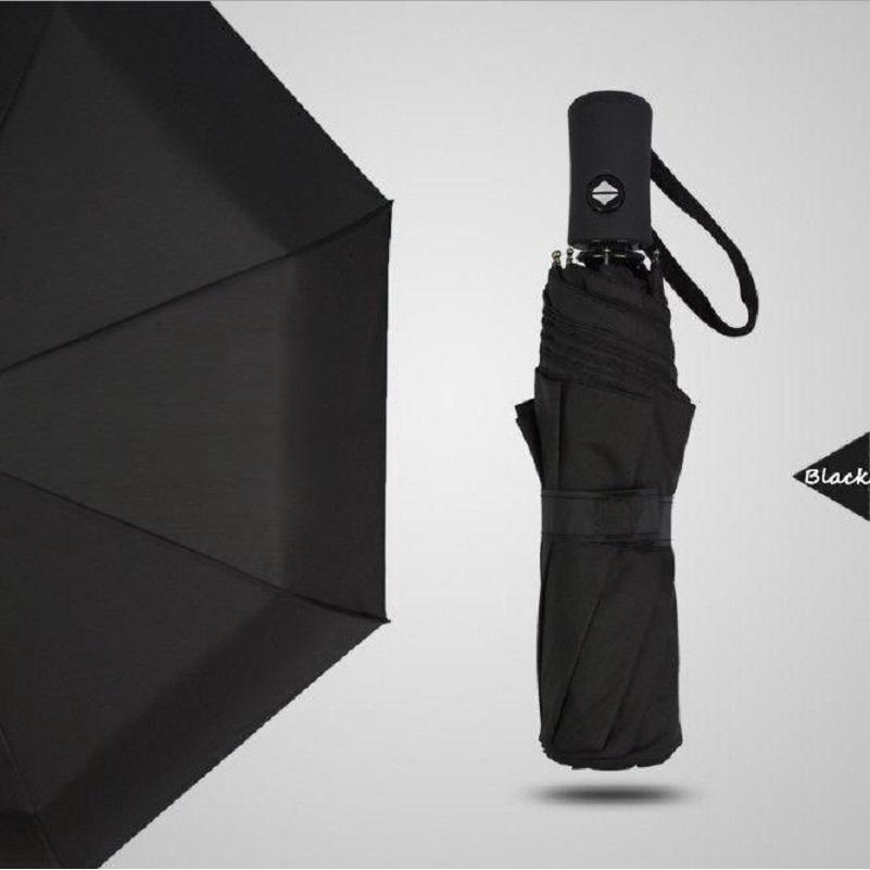 Elegantes schwarzes Kompakt-Regenschirm mit 10 Speichen und automatischer Öffnungs- und Schließfunktion