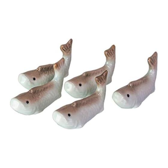 Kiyomizu-yaki Chopstick Rests, Carp Design, Set of 5, Made in Japan, Kyoto Kiyomizu-yaki Hashioki