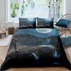 Nature River Bedding Set Starry Sky Duvet Cover Set Mountain River Forest Moon Printed Design Natural Landscape Comforter Cover