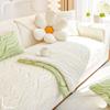 Plush Sofa Cushion Winter Plush Thickened Non-Slip Leather Sofa Cover New 2024 Cushion Cover Cloth