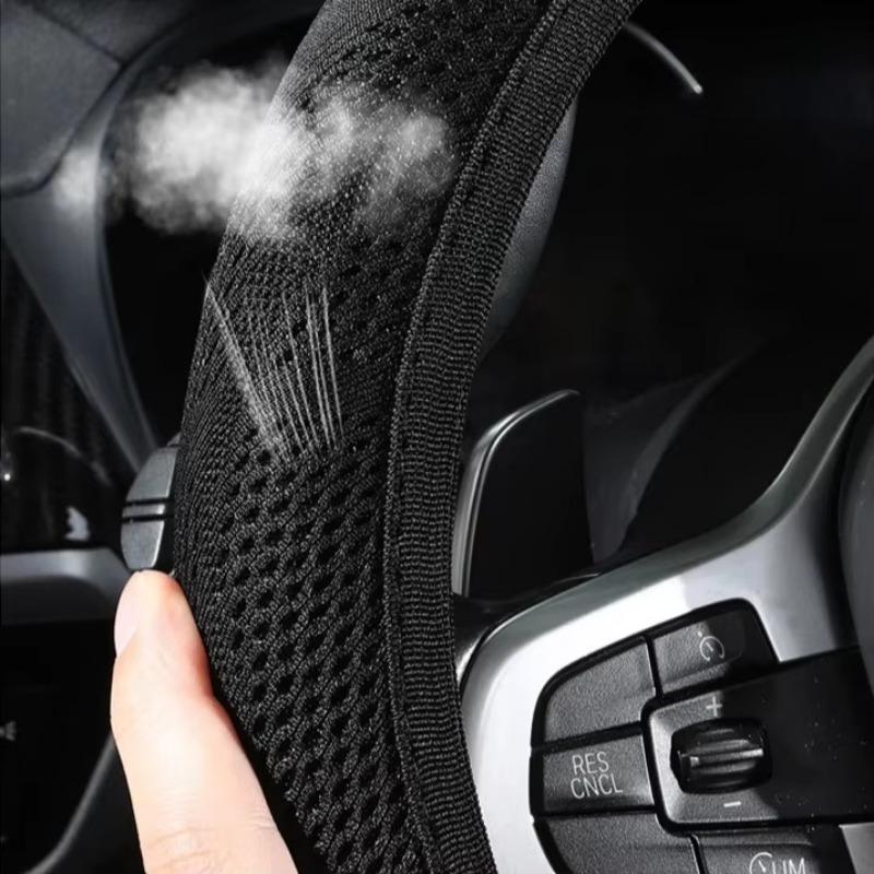 Car steering wheel handlebar cover without inner ring, sweat-absorbing ice silk wear-resistant suede ultra-thin protective cover