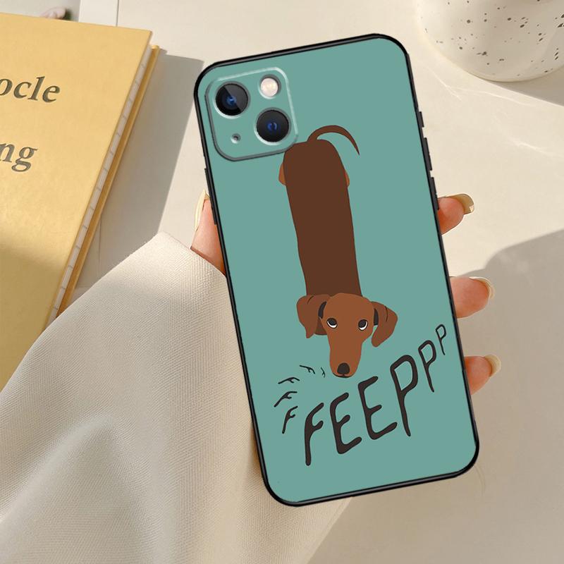 Cartoon Dachshund Sausage Dog Cover For iPhone 13 14 15 16 Pro Max 12 Mini 11 14 15 16 Pro Max Plus X XR XS Max Phone Case