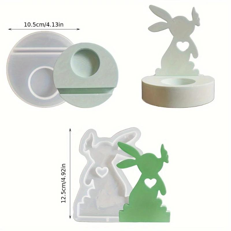 

A Top Quality 3D Rabbit Kiss Butterfly Silicone Candle Mold DIY Easter Bunny Craft Ornaments Making Plaster Resin Casting Mold