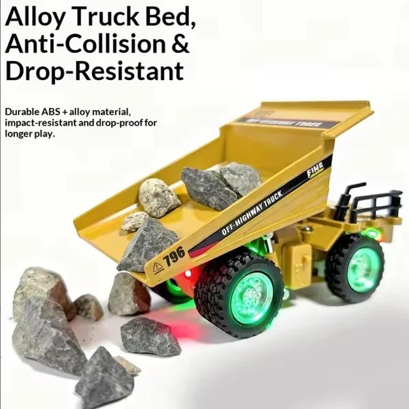 JJRC 1:64 2.4G MINI RC Excavator Engineering Vehicle Alloy Desktop RC Dump Truck Remote Control Excavator Engineering Car Toys