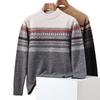 530g Thickened 100% Wool Men's Sweater, Autumn/Winter 2025, Round Neck Striped Knitwear