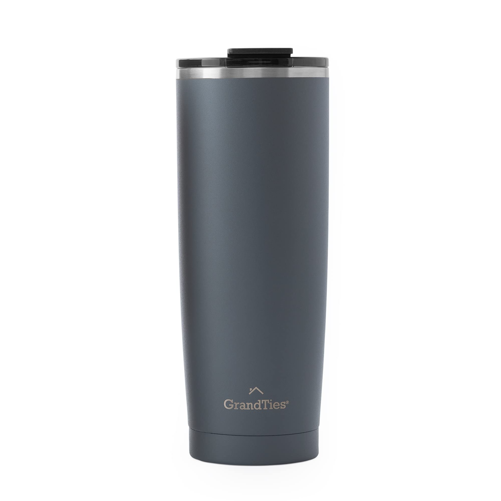 

GRANDTIES Premium Drinkware Vacuum Insulated Tumbler, 590ml - Car Cup Holder Compatible & Easy Open Mouth (Stone Gray)