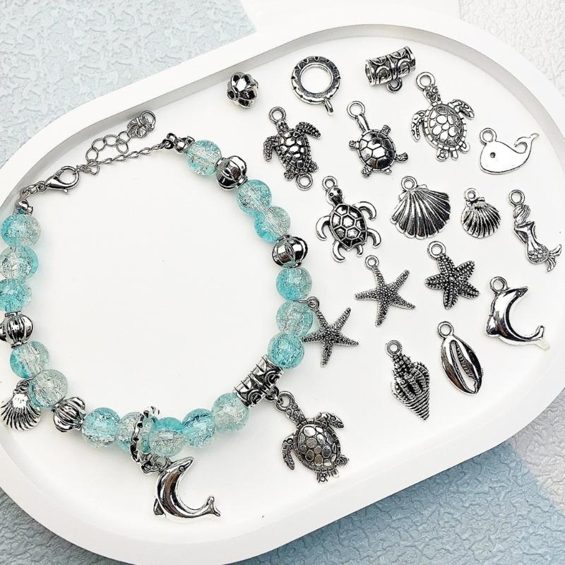 100Pcs Oceans Inspired Ornament Sea Bracelet Necklace Pendant Easy to Attach Adornments for Hairstyles and Apparel