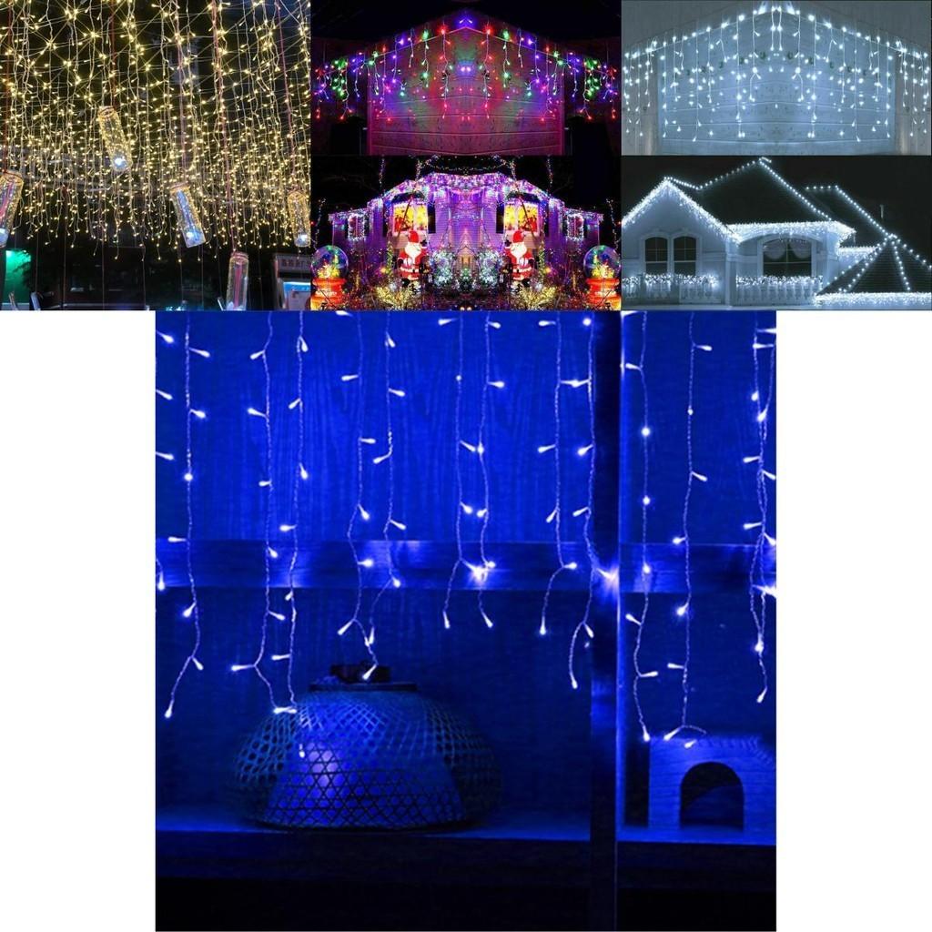 Romantic 13-130ft Curtain Icicle Lights Led Fairy Christmas Indoor Outdoor Wedding Party
