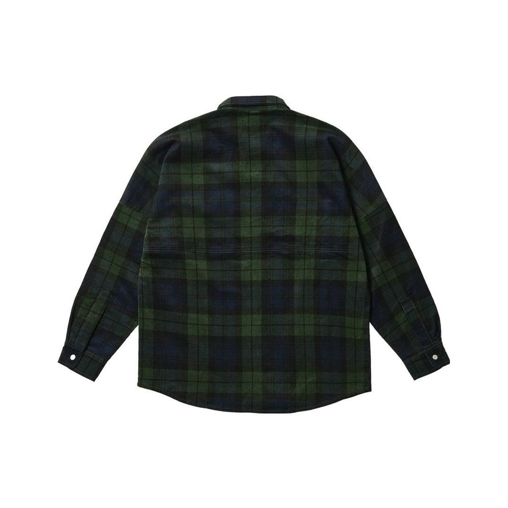 Palace Drop Shoulder Cord Shirt Tartan Unisex Tops Green P25SHT043