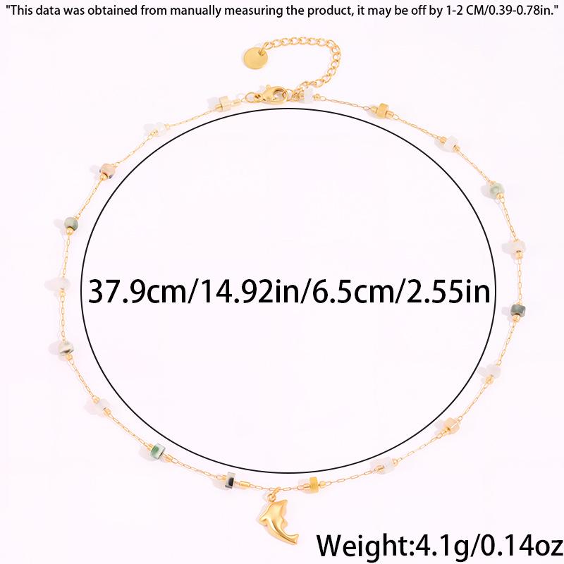 Goldener Delfin Titanstahl Halskette - Meeres Schlüsselbein Kette Edelstahl Schmuck für Damen