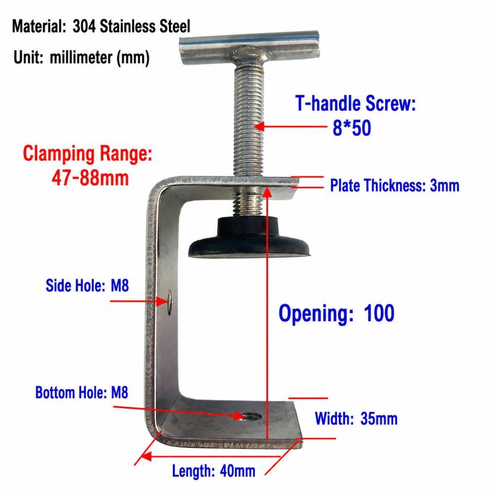 304 Stainless Steel Square Clamp Woodworking Fixing Clips  Multi-purpose Fastening Tools