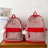 Striped Print Student Schoolbag Lightweight Commuter Backpack Girls Travel Bag