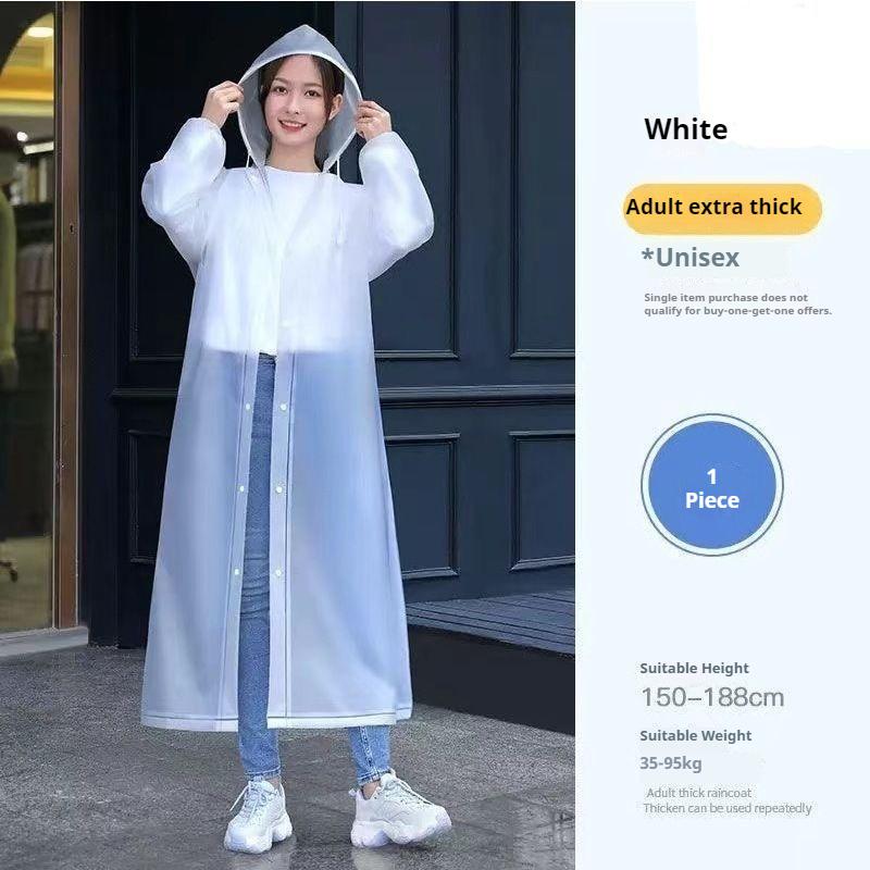 Unisex Long Heavy Duty Raincoat - Full Body Anti-Storm Rain Gear with Sleeves, Thick Hooded Poncho for Adults Outdoor L(165-175cm)