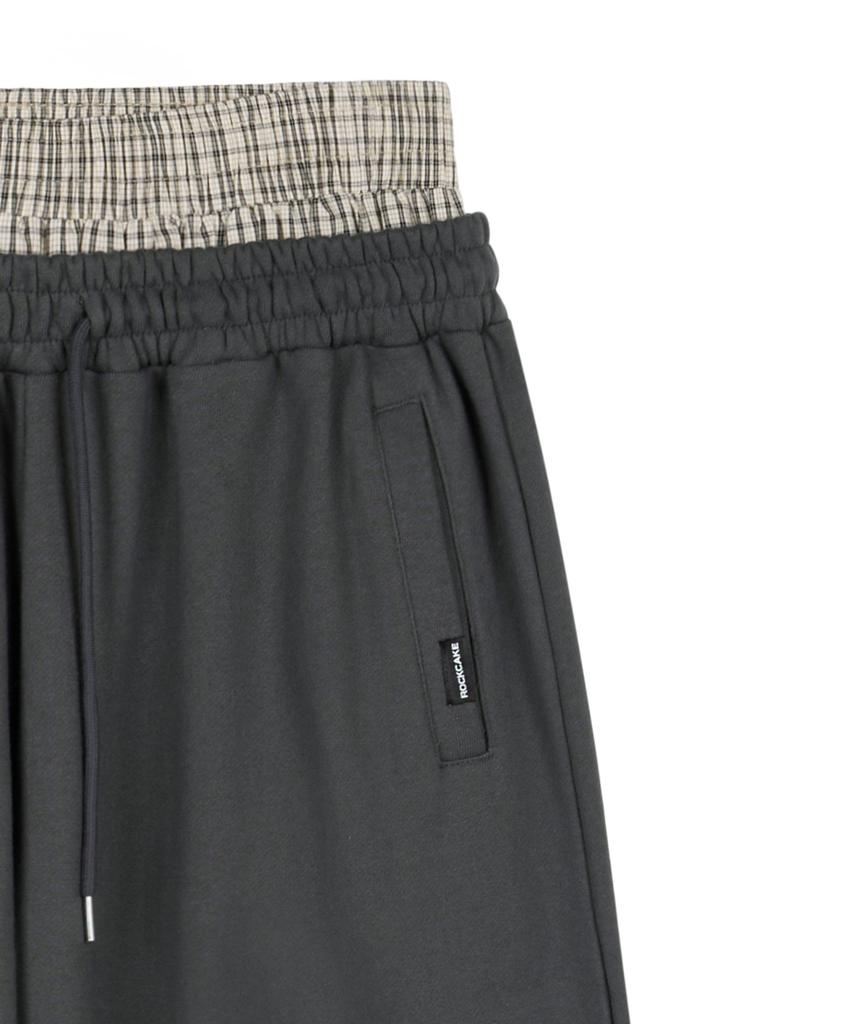 ROCKCAKE Check Layered 96 Wide 2Way Jogger - Charcoal