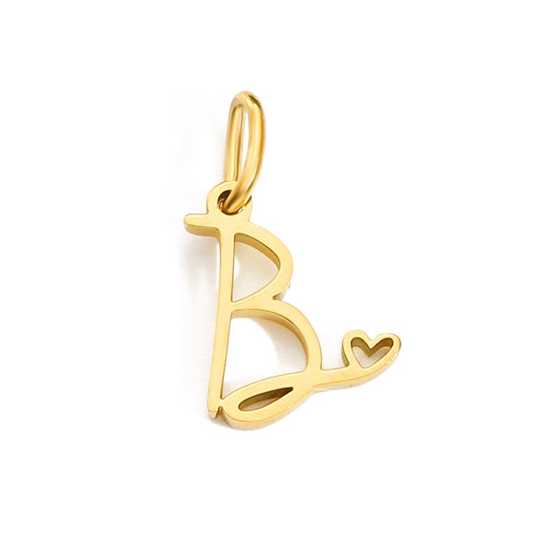 

CARLIDANA Hip-Hop New Cursive Love Initial Letter Pendant Necklace Gold Color Letter Alphabet Pendant Charms for DIY Necklace