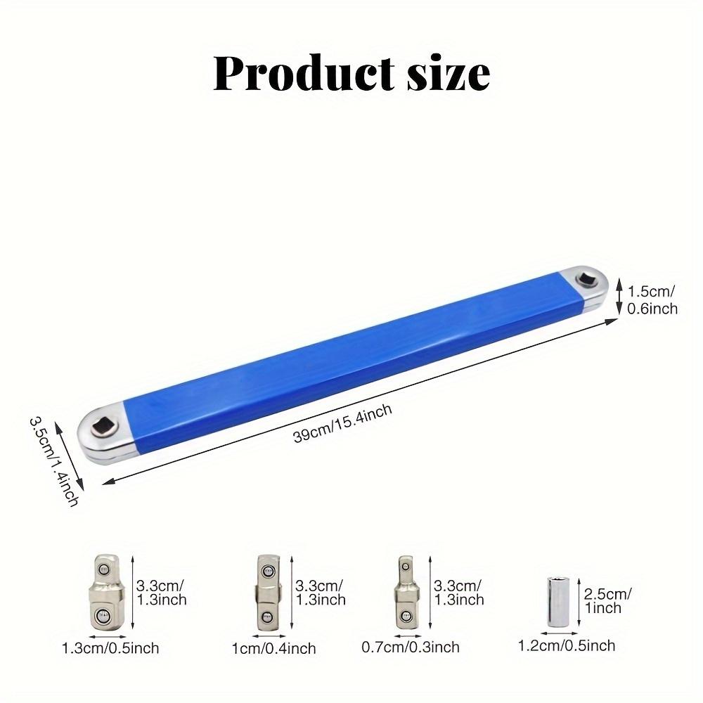 1Set Multi Functional Universal Adjustable Extension Wrench Set, Double Head 360-degree Rotating Ratchet Spanner