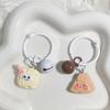 Søt tegneserie ost nøkkelring Kreativ nydelig veske anheng nøkkelring jenter skolesekk dekorasjon til vennskapsgaver