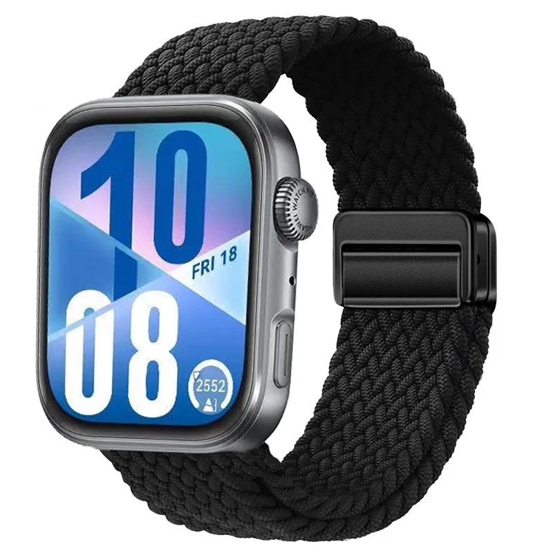 

Magnetic Braided Strap for Huawei Watch Fit 4 Pro 3 Nylon Loop Correa Sports Bracelet for Huawei Fit3 Fit4 4Pro Band Accessories For Huawei Fit 4 чёрный