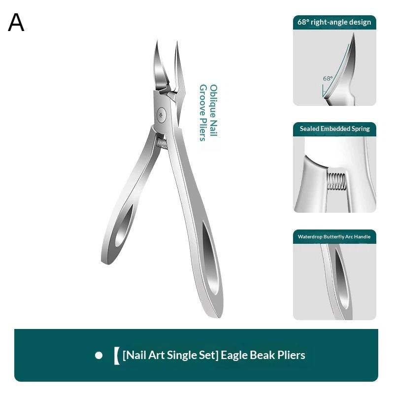 

1/2/3pcs Stainless Steel Toenail Clippers Set With Ergonomic Handle,Includes Wide Mouth Angled Scissors,Nail File Cuticle Tool
