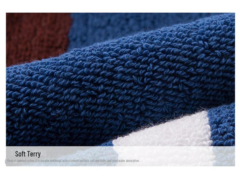 Thickened Soft Gold Plaid Cotton Face Towel - Absorbent & Fresh for Bathing