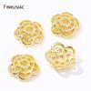 Wholesale Trendy Hollow Flower Beads End Caps,14K/18K Gold Plated Brass Bead Caps For DIY Bracelet Necklace Making Accessories