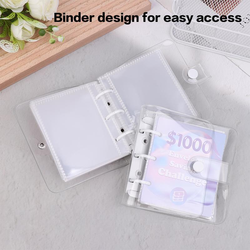 Money Saving Binder $150/300/500/1000 Savings Challenge Binder Mini Binder Cash Budget Storage Book Envelope Savings Notebook