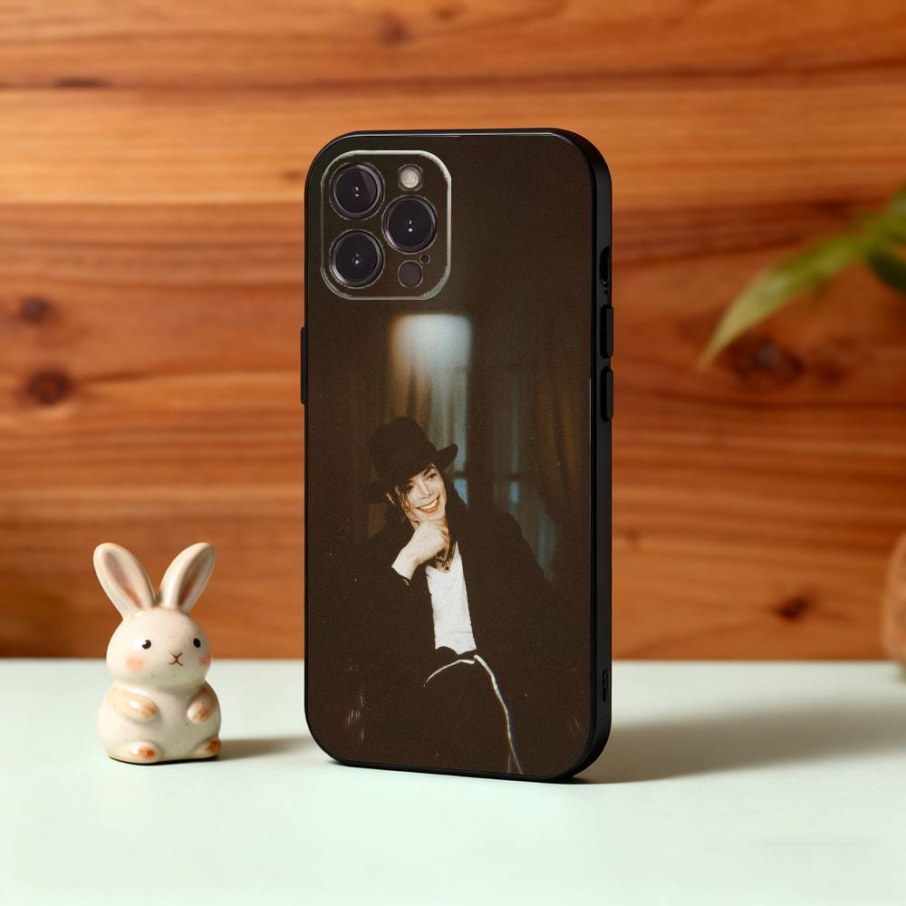 1-1pc S-Singer Michael Jackson Phone Case For iPhone17,16,15,14,13,12,Plus,Pro Max, 5G Others Soft Black Cover