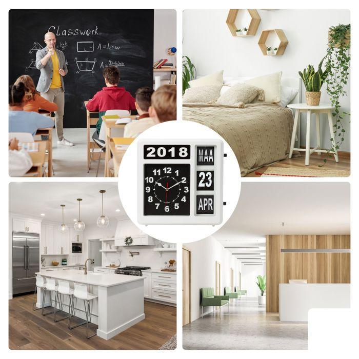 Horloge Murale à Chiffres Sautants Avec Calendrier - 31 X 31 Cm - Neerlandais