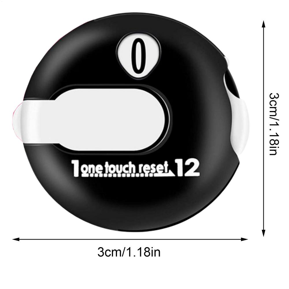 

Golf Score Counter Easy Reset Up to 12 Strokes Golf Strokes Score Counter Putt Counter Training Accessories Aids чёрный