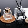 In-Stock High-Grade Square Aromatherapy Diffuser Bottle: Flameless Rattan, Clear Glass, Elegant Home Décor