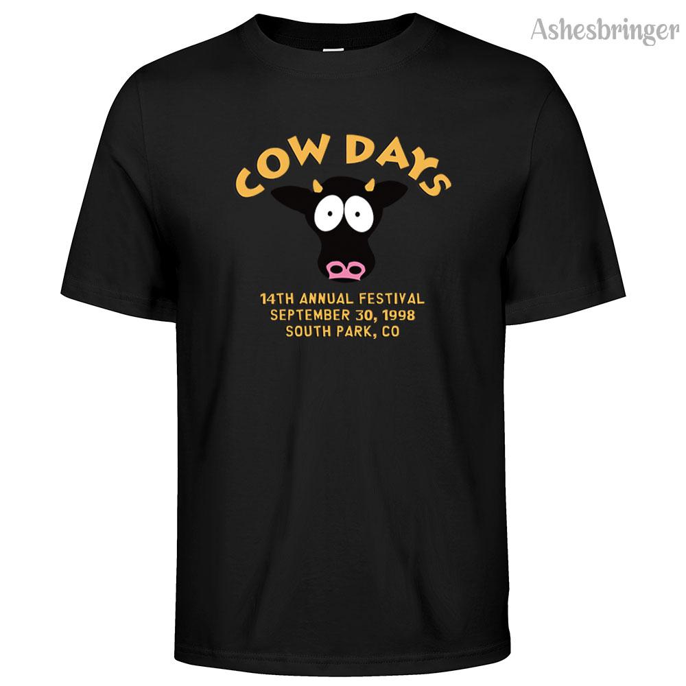 Funny Anime South Park Cow Day Graphic Printed Cotton Men's T-Shirt Loose Casual Street Style For Men and Women