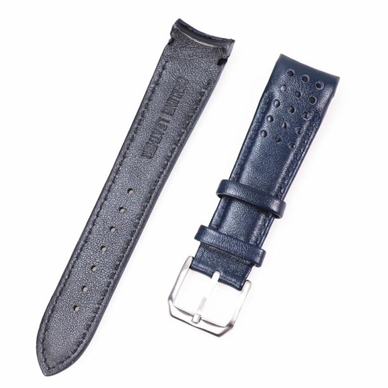 21mm Breathable Leather Watchband for Seiko Watch Strap Sportura Series Barcelona SNAE SNP SRG SUN SPC089 SSC Curved Bracelet