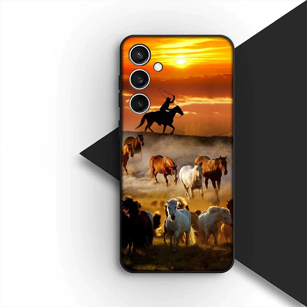 Protective Cover for Motorola Moto G86 G57 E14 E15 G14 G34 G67 G84 G24 A54 G15 Power E22 Casing Phone Case Riding Horse Sunset