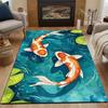 Multiple Sizes Koi Swimming In Pond Carpet for Living Room Bedroom Sofa Home Decor Rus Non-slip Floor Mat Luxury Gift